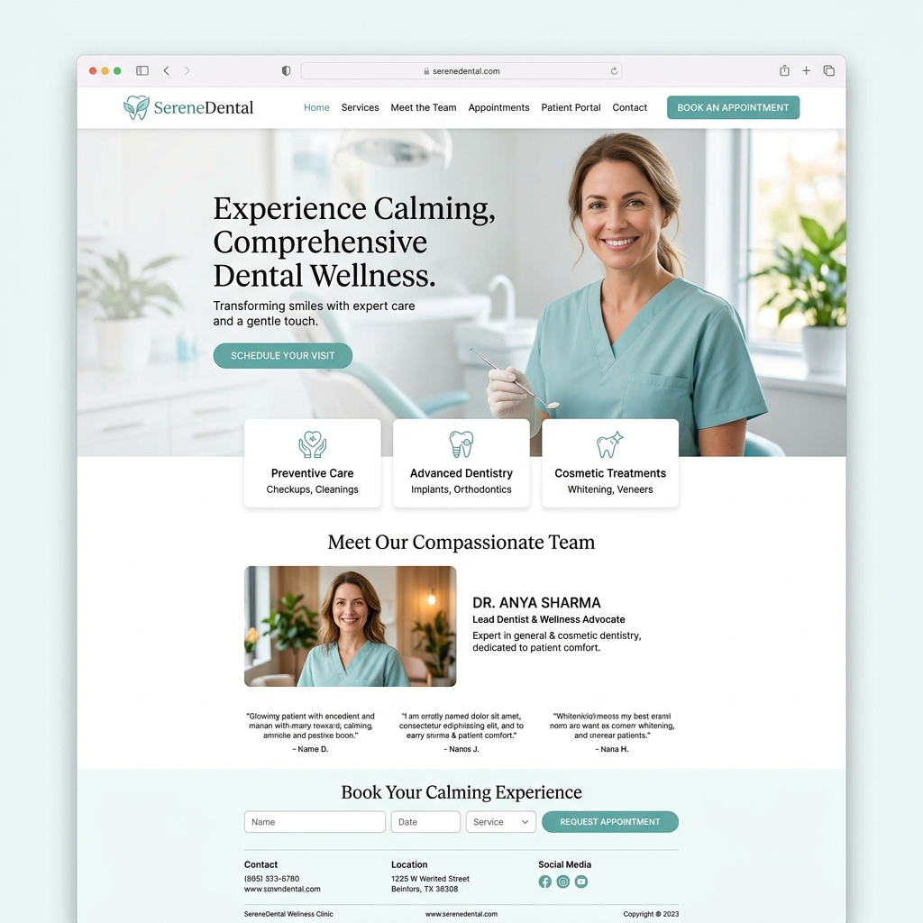 Trustworthy Medical Clinic Website Mockup
